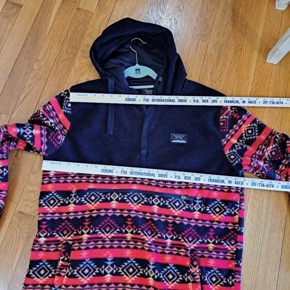 Massive Outdoor Fleece Hooded Sweatshirt Men's Size Large Aztec Southwestern - Picture 10 of 11